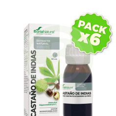 Pacote com 6 Extratos de Castanha da Índia 50ml Soria Natural