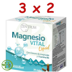 Pacote 3x2 Zentrum Magnésio Vital Líquido 20 Frascos Ynsadiet