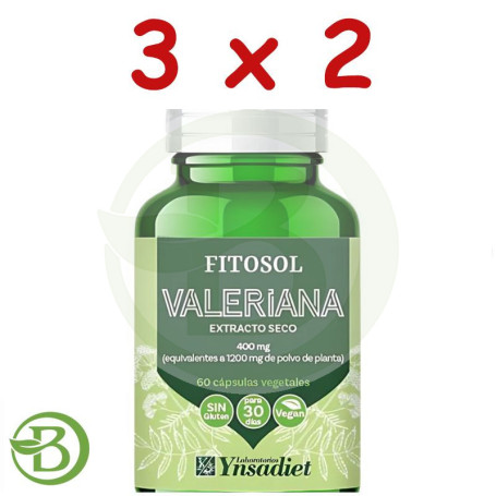 Pack 3x2 Fitosol Valeriana 60 Cápsulas Ynsadiet