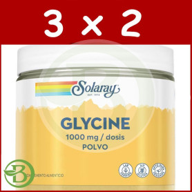 Pack 3x2 Glycine en Polvo 1000Mg 400G Solaray