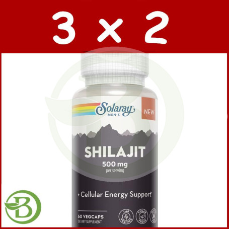 Pack 3x2 Super Shilajit 500Mg 60 Cápsulas Solaray