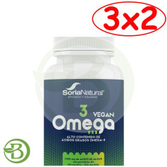 Pacote 3x2 Ômega-3 Vegano 60 Pérolas Soria Natural