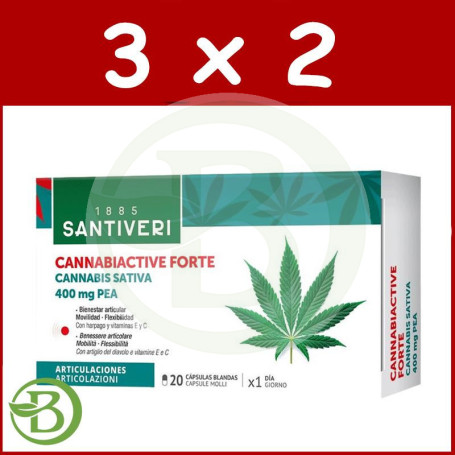 Pack 3x2 Cannabiactive Forte 20 Cápsulas Blandas Santiveri