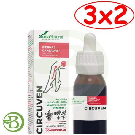 Pack 3x2 Composor 40 Circuven 50Ml Soria Natural