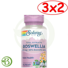 Pacote com 3x2 Cápsulas Vegetais de Boswellia 450mg 60 unidades Solaray