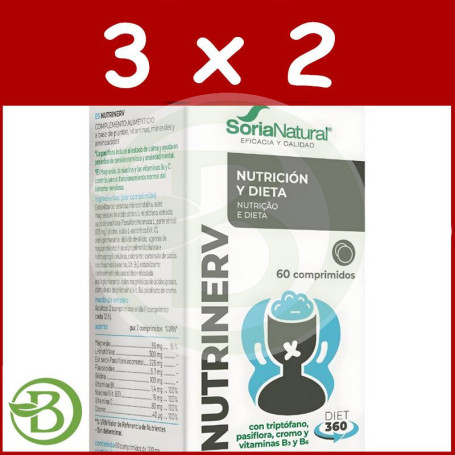 Pack 3x2 Nutrinerv 60 Comprimidos Soria Natural