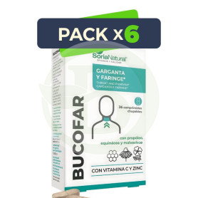 Pack 6x Bucofar 36 Comprimidos Chupables Soria Natural