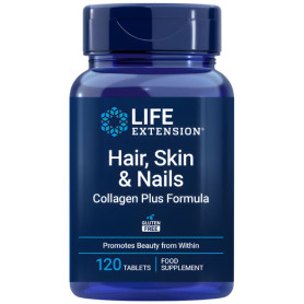 Collagen Plus Cabelo, Pele e Unhas 120 Comprimidos Life Extension