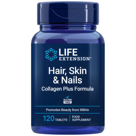 Collagen Plus Cabelo, Pele e Unhas 120 Comprimidos Life Extension