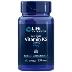 Vitamina K2 (Mk-7) em baixa dosagem, 45 mcg, 90 cápsulas, Life Extension