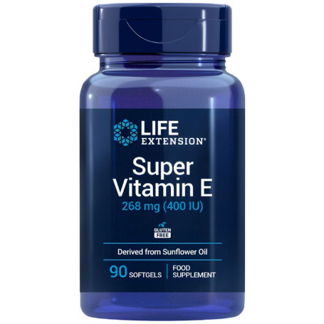 Super Vitamina E 268mg 400UI 90 Cápsulas Life Extension