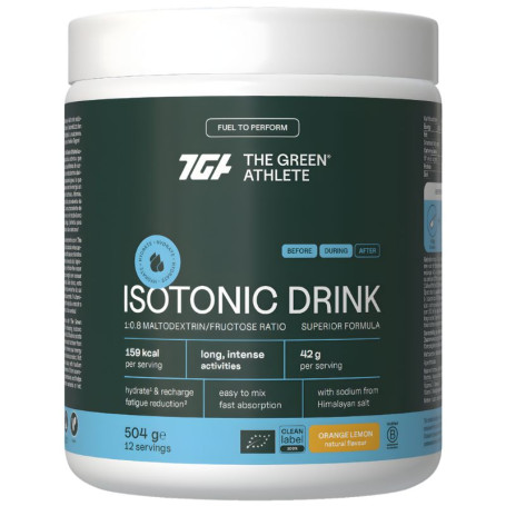Bebida isotônica Green Athlete sabor laranja e limão, 504g