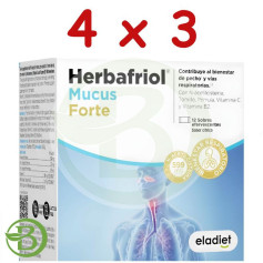 Pacote com 4x3 sachês de Herbafriol Mucus Forte (12 sachês cada) Eladiet