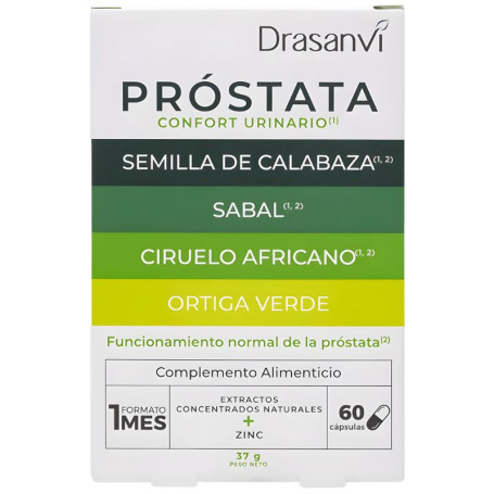 Cápsulas de Drasanvi para próstata, 60 unidades