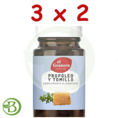 Pacote com 3x2 cápsulas de própolis e tomilho (60 cápsulas cada) Granero