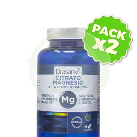 Pack 2x Citrato De Magnesio Alta Concentracion 90 Comprimidos Drasanvi