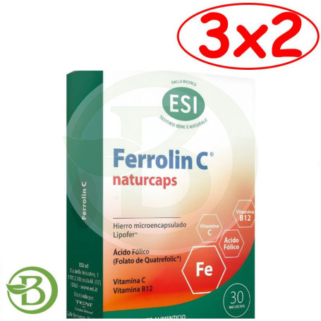 Pack 3x2 Ferrolin C 30 Naturcaps Esi