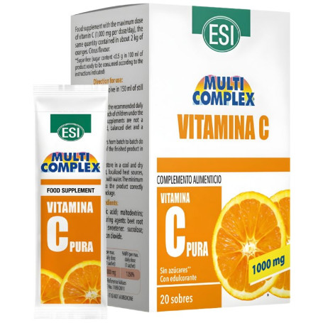 Vitamina C em pó 1000mg 20 sachês Esi