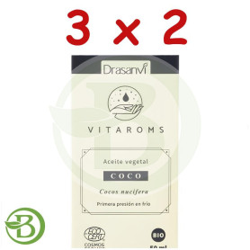 Pack 3x2 Aceite Vegetal De Coco (Primera Presión en Frío) 50Ml Drasanvi