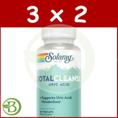 Pacote 3x2 Total Cleanse Ácido Úrico 60 Cápsulas Solaray