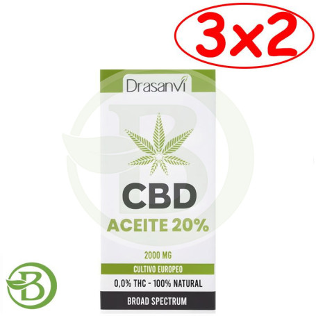 Pack 3x2 Aceite De Cbd Broad Spectrum 20% 10Ml Drasanvi