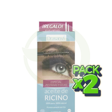 Pack 2x Aceite De Ricino Bio Pestañas y Cejas 50Ml Drasanvi