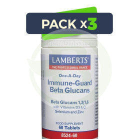 Pack 3x Immune-Guard Beta Glucans 60 Tabletas Lamberts