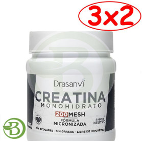 Pack 3x2 Creatina 200 Mesh Sabor Neutro 300G Drasanvi