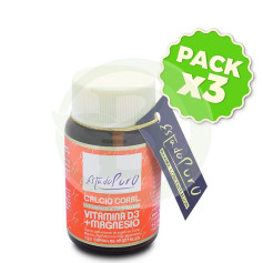 Pack 3x Cálcio Coral, Vitamina D3 e Magnésio 120 Cápsulas Estado Puro