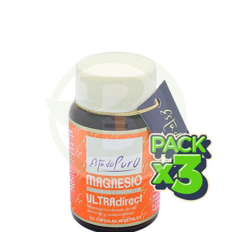 Pack 3x Magnesio Ultradirect 60 Cápsulas Estado Puro