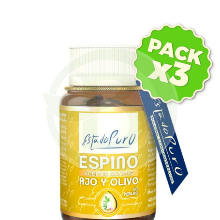 Pack 3x Espino, Ajo y Olivo 60 Perlas Estado Puro - Tongil