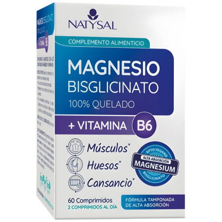 Magnésio Bisglicinato com B6 180 Comprimidos Natysal