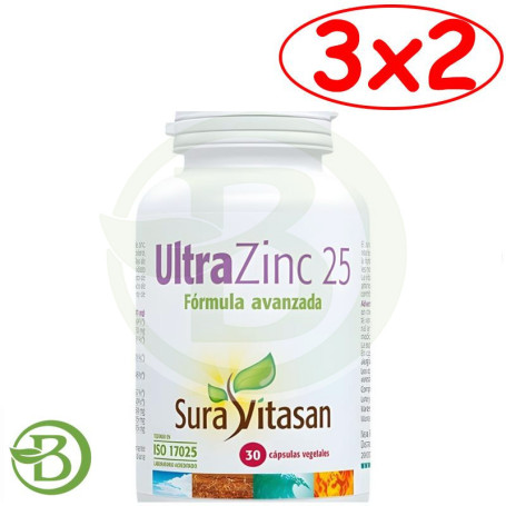 Pack 3x2 Ultra Zinc 25 30 Cápsulas Sura Vitasan