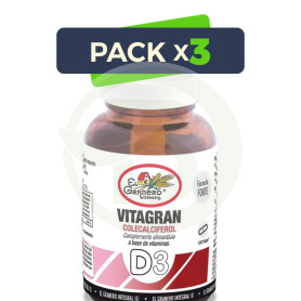 Pack 3x Vitagran D3 (Vitamina D) 100 Cápsulas El Granero