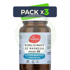 Pack 3x Bisglicinato De Magnésio + B6 60Capsulas Granero