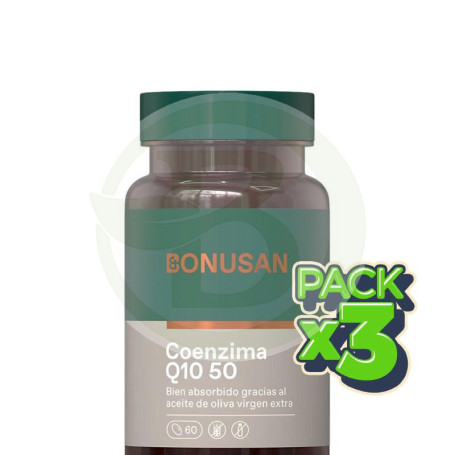 Pack 3x Coenzima Q10 50Mg. 60 Cápsulas Bonusan