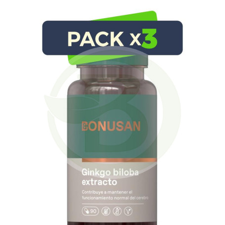 Pack 3x Ginkgo Biloba 90 Cápsulas Bonusan
