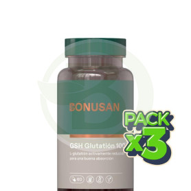 Pack 3x GSH GLUTATION 100Mg. 60 CAPSULAS VEGETALES BONUSAN