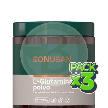 Pack 3x L-Glutamina 200Gr. Bonusan