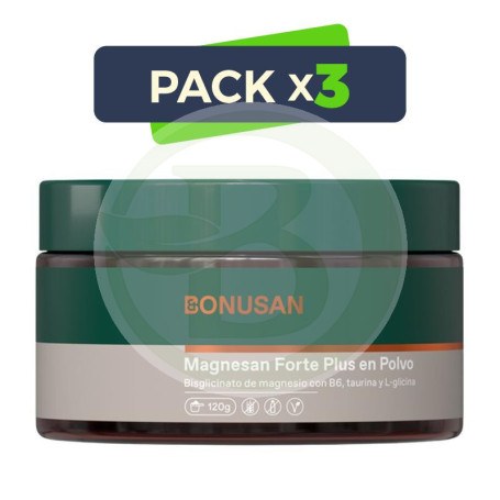 Pack 3x Magnesan Forte Plus 120Gr. Bonusan