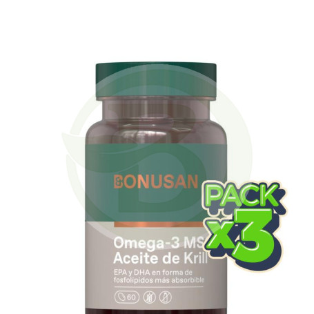 Pack 3x Omega 3 Msc Krill 60 Cápsulas Bonusan