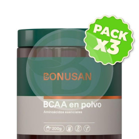 Pack 3x Bcaa Polvo 200 Gr Bonusan