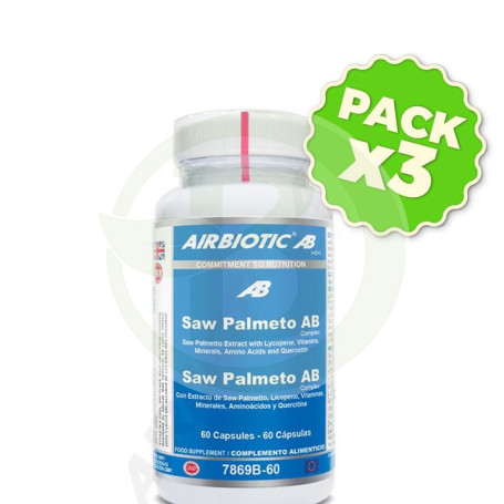 Pack 3x Saw Palmetto Complex 60 Cápsulas Airbiotic