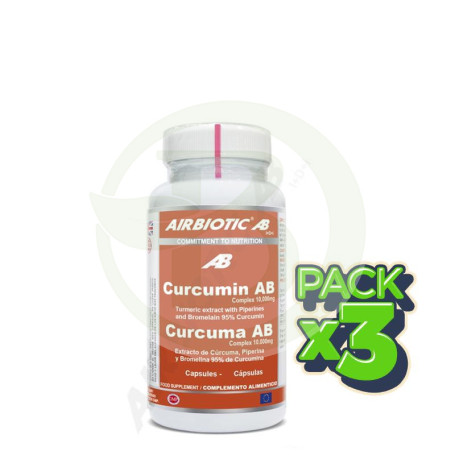 Pack 3x Cúrcuma AB Complex 10.000Mg. 30 Cápsulas Airbiotic