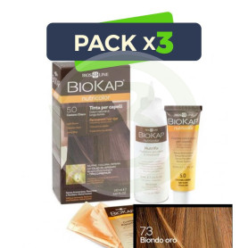 Pack 3x Tinte Nutricolor 7.3 Rubio Dirado 140Ml. Biokap