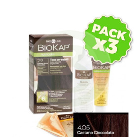 Pack 3x Tinte Nutricolor Delicato 4.05 Castaño Chocolate 140Ml. Biokap