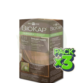 Pack 3x Tinte Nutricolor Delicato 7.33 Rubio Trigo Dorado 140Ml. Biokap