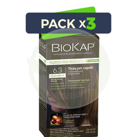 Pack 3x Rapid Delicato 6.30 Rubio Dorado Oscuro 135Ml Biokap