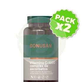 Pack 2x Vitamina C1000 Complejo Ascrobato 90Comprimidos Bonusan