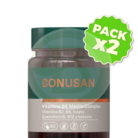Pack 2x Vitamina B6 Complejo De Metilo 60 Capsulas Bonusan